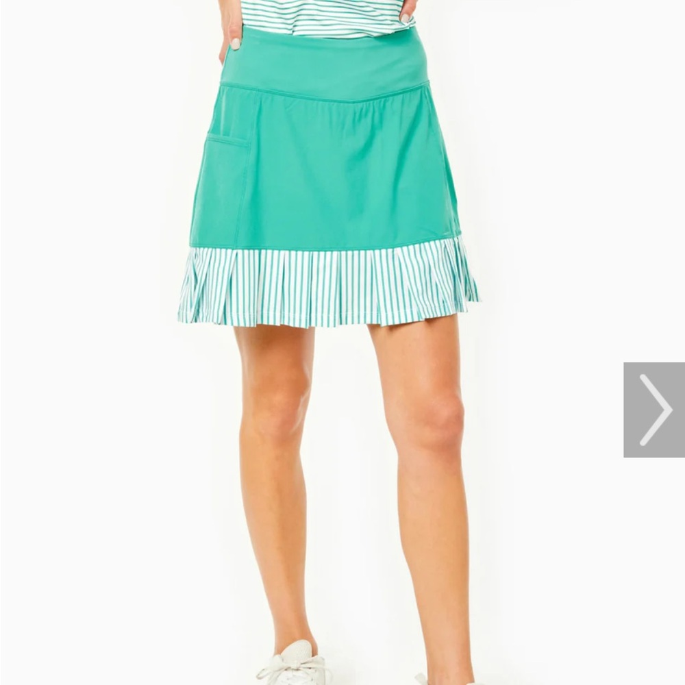 Addison Bay Birdie Golf Skort Green Athletic with Striped Ruffle XL
